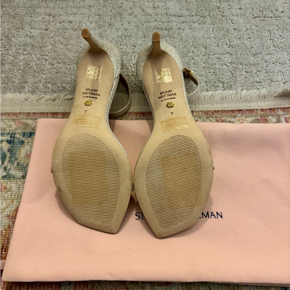 Stuart Weitzman Nudistcurve 75mm ankle strap sandal in Platino size: 7 NWOB - Picture 4 of 4